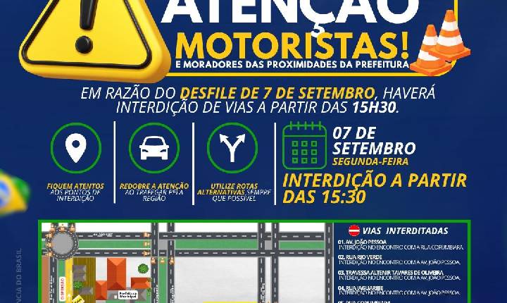 ATENÇÃO, MOTORISTAS E MORADORES!