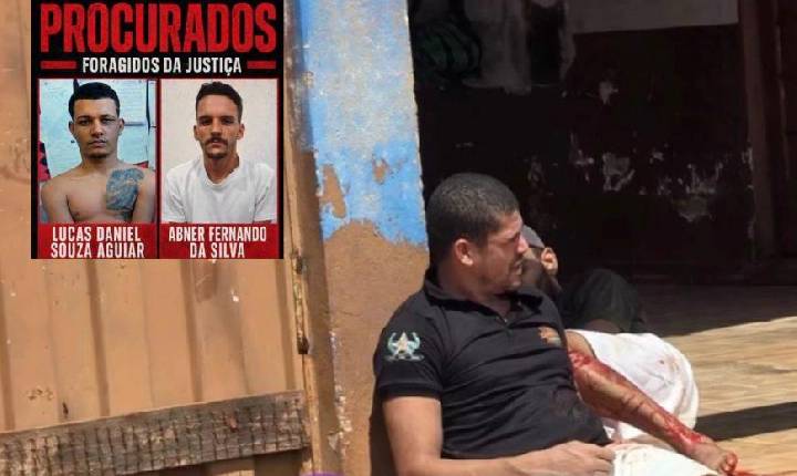 ‘Banho de sol’ termina em fuga com dois presos baleados em MT; assista