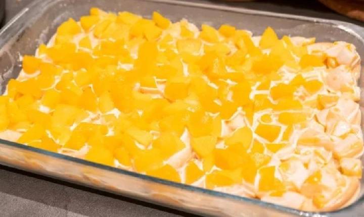 Brasil -  Receita: Pavê de bolacha com pêssego para o Dia dos Pais