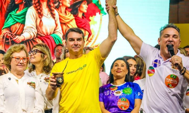 Brasmarket  - Flávio Bolsonaro chega a 42,2% contra 28,2% de Lula no RS