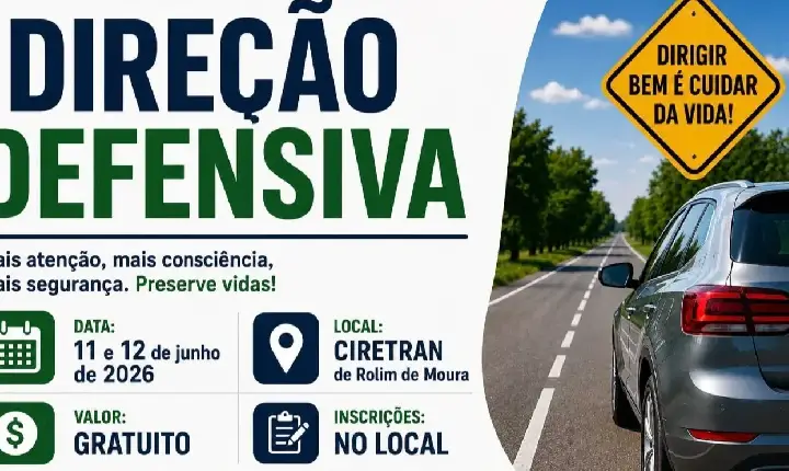 cidade - Curso Gratuito de Direção Defensiva será realizado nos dias 11 e 12 de junho em Rolim de Moura