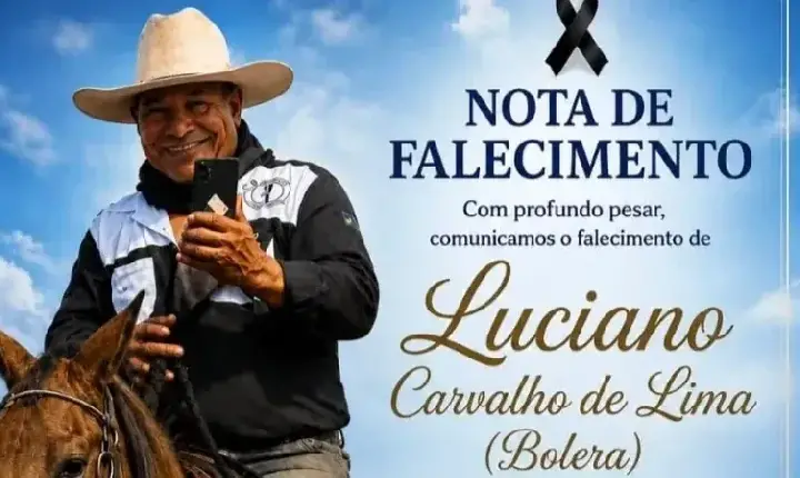 cidade - Nota de pesar pelo falecimento de Luciano Carvalho de Lima