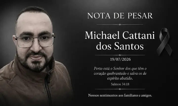 cidade - Nota de pesar pelo falecimento de Michael Cattani dos Santos