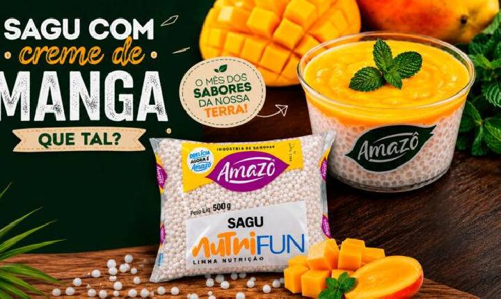 Culinária - Sagu com creme de manga é dica da Amazô para um doce tropical e refrescante