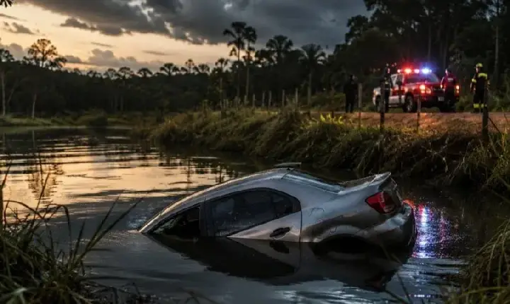 Destaque - URGENTE: Três pessoas morrem após carro cair em represa em Alta Floresta d’Oeste