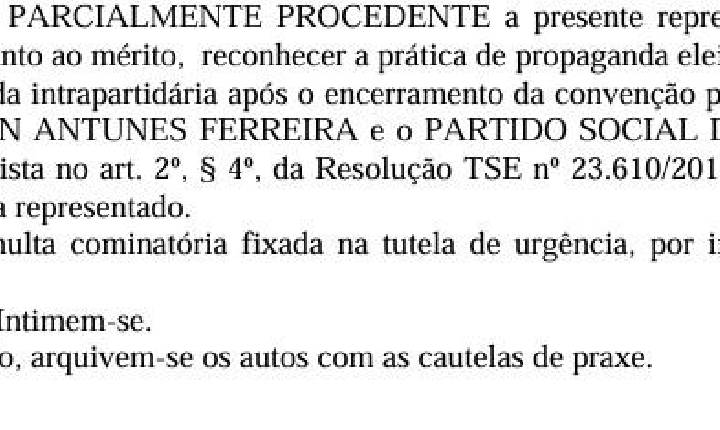 Eleições - PSD e Adailton Fúria são multados pela Justiça Eleitoral por propaganda irregular