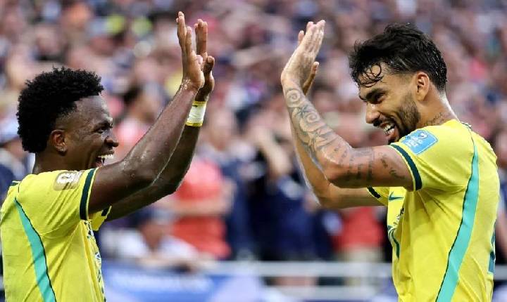 Esporte Com brilho de Vini Jr. e volta de Neymar, Brasil bate Escócia na Copa do Mundo