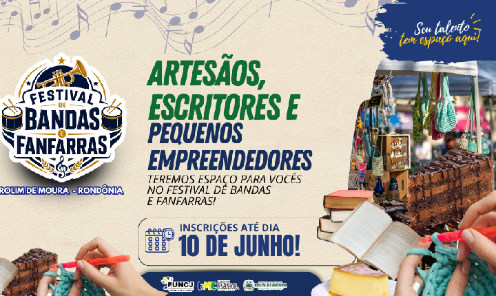 Fundação de Cultura e Juventude abre inscrições para expositores no Festival de Bandas e Fanfarras