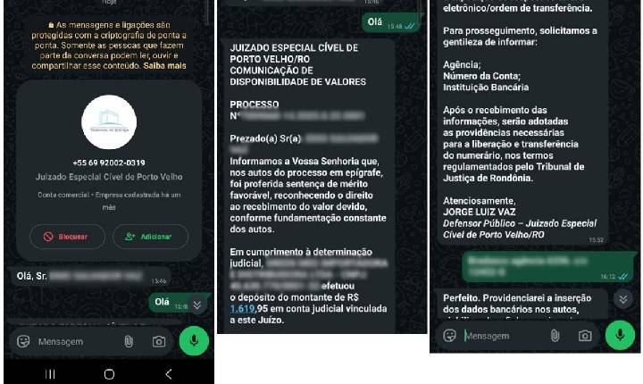 Geral - TJRO alerta para golpe com falsa comunicação de liberação de valores em processos judiciais