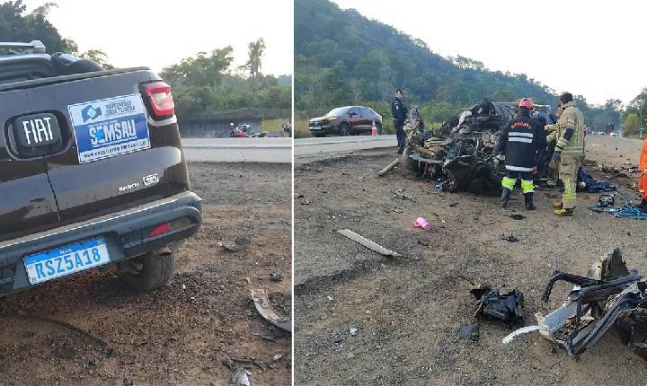 Geral Vídeo: motorista e quatro pacientes morrem em acidente com veículo da Saúde e carreta na BR-364