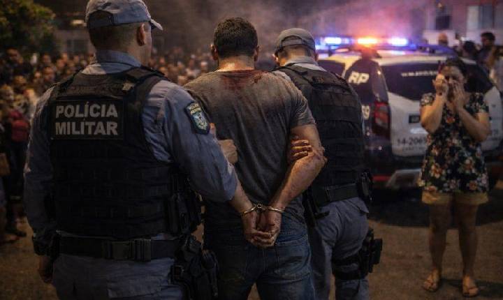 Homem é preso pela PM ao ser flagrado estrangulando a esposa e ameaçando jogá-la da janela