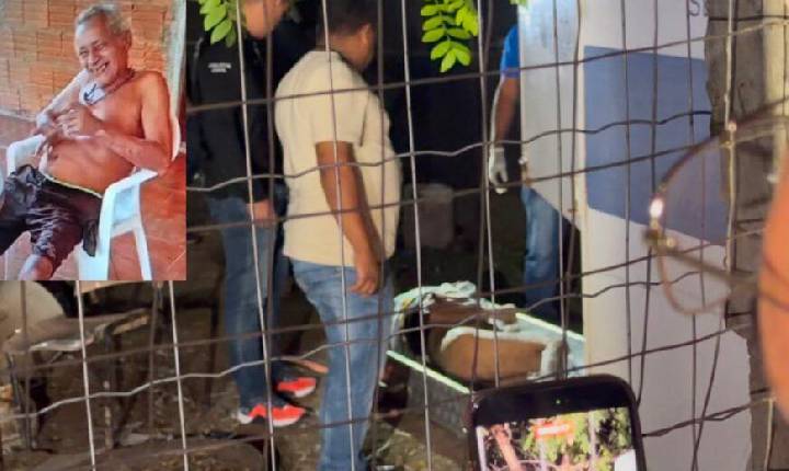 Imagens mostram idoso morto após ser brutalmente atacado a facadas dentro de casa em MT