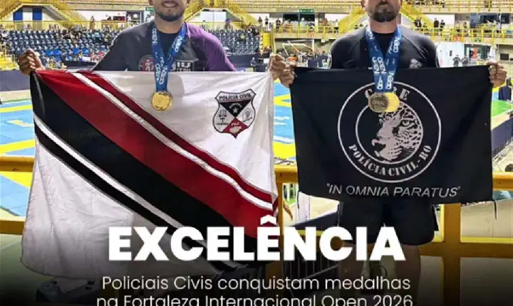 JIU-JITSU - Policiais civis conquistam medalhas no Fortaleza Internacional Open 2026