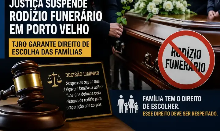 Notícias  - TJRO suspende regras do rodízio funerário em Porto Velho e reforça direito de escolha das famílias