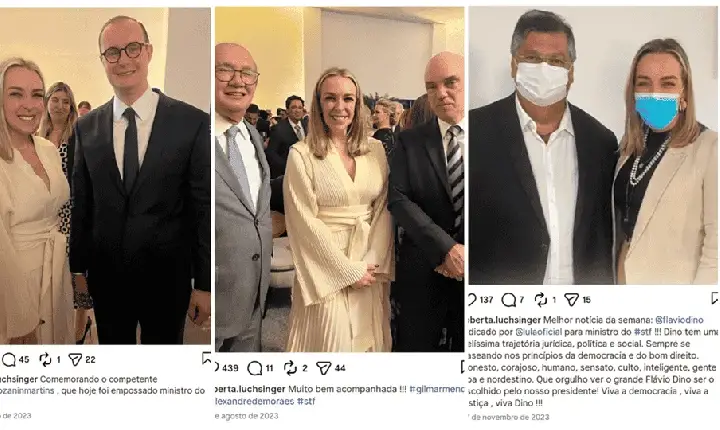 Ostentação poderosa - Além de Lula, lobista se mostra próxima de Janja, Alckmin, Gilmar, Moraes… Veja lista
