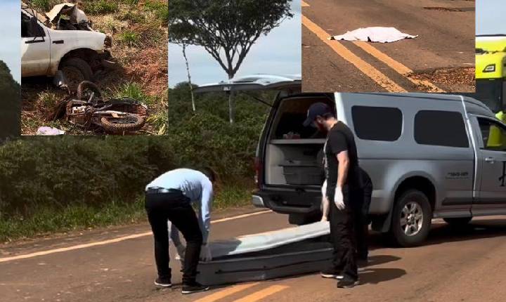 Pai e filha de 8 meses morrem após colisão gravíssima entre F-350 e moto em MT; vídeo