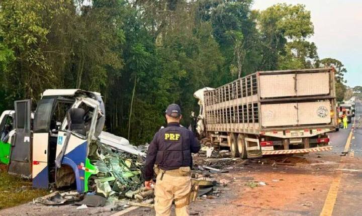 Polícia - Acidente entre micro-ônibus e carreta deixa 23 mortos na BR-373