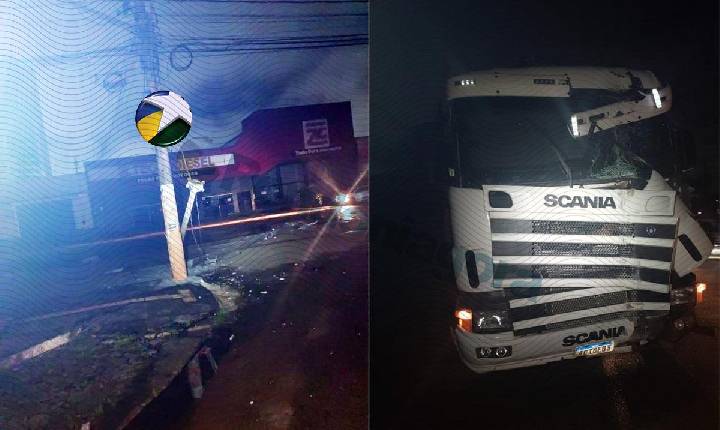 Polícia - Caminhão atinge poste, derruba fiação e motorista bêbado é preso após fuga em Porto Velho