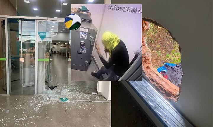Polícia - Criminosos invadem agência do Sicoob, perfuram cofre mas acabam presos pela PM