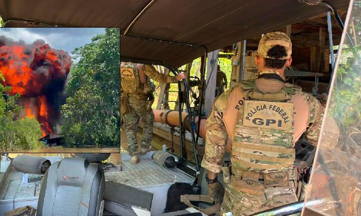 Polícia - Operação da PF e Ibama no feriado destrói 15 dragas e motores usados no garimpo ilegal no rio Madeira