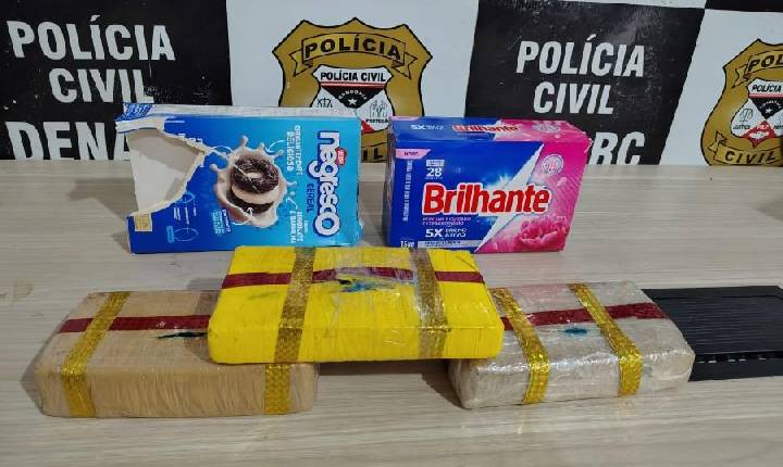 Polícia - Receita Federal e Denarc apreendem três quilos de cocaína escondidos em cesta básica