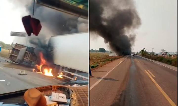 Polícia - Sobe para três o número de mortos em colisão entre caminhões na BR-364
