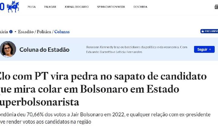 Política - Jornal “O Estadão” diz que ligação com advogada que atuou para o PT gera reação e pressiona pré-candidatura de Fúria
