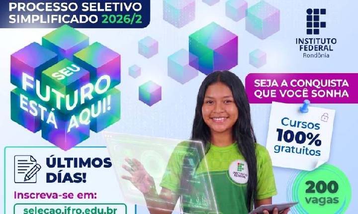 Processo seletivo do IFRO oferece 400 vagas