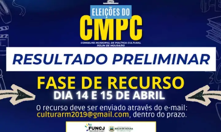 ROLIMM DE MOURA  - Divulgado o resultado preliminar do processo eleitoral do CMPC