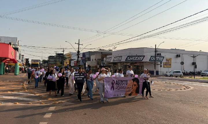 SEMAS promove caminhada em Rolim de Moura e reforça ações de prevenção e combate à violência contra a mulher