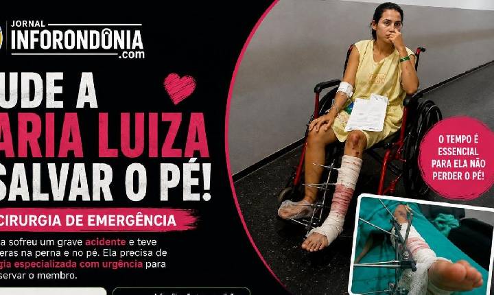 URGENTE: Maria Luiza precisa de cirurgia de R$ 35 mil para tentar salvar o pé; saiba como ajudar