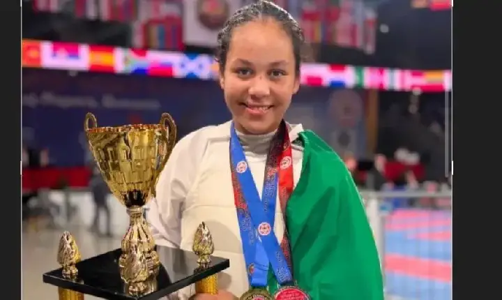 Usando acerto trabalhista do pai, garotinha vilhenense ganha Mundial de Karatê na Romênia e emociona com postagem no Instagram
