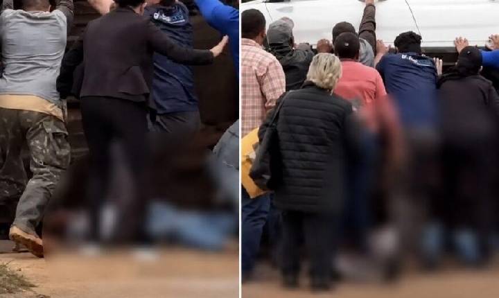 VÍDEO - Idosa morre prensada sob carro após engavetamento entre veículos em MT; vídeo mostra desespero