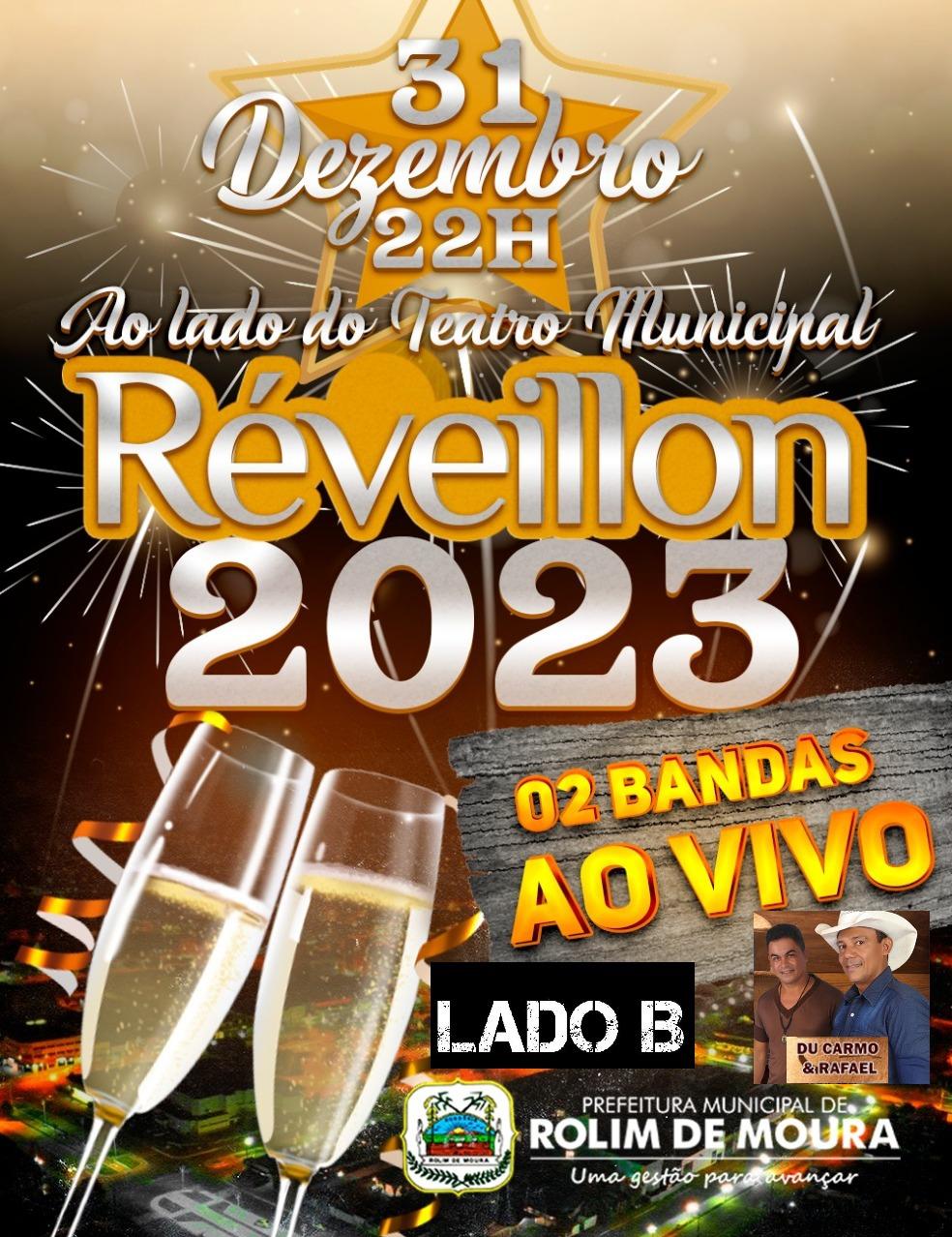 FESTA: Prefeitura de Rolim de Moura anuncia Lado B e Du Carmo e Rafael como atrações do Réveillon 2023