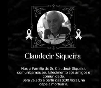 Prefeitura de Rolim de Moura emite pesar pelo falecimento do pioneiro Claudecir Siqueira