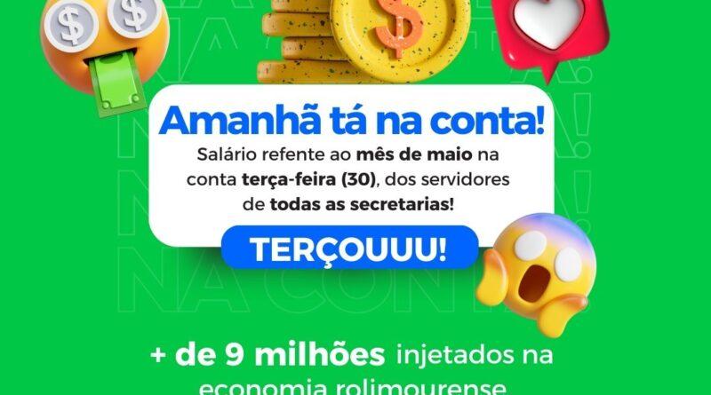 SEMFAZ - Prefeitura injeta mais de 9 milhões na economia de Rolim de Moura com o pagamento do mês de maio nesta terça-feira