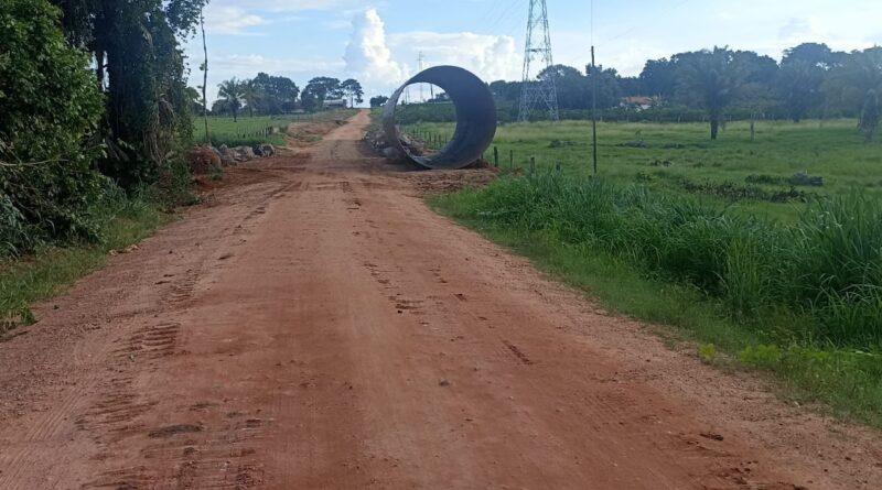 Linha 188 lado sul em Rolim de Moura no km 8,5 ficará interditada por 3 dias para substituição de ponte de madeira por tubo ARMCO