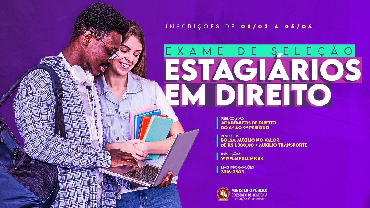 Emprego - Inscrições para seleção do MP para estágio em Direito serão abertas na próxima sexta-feira