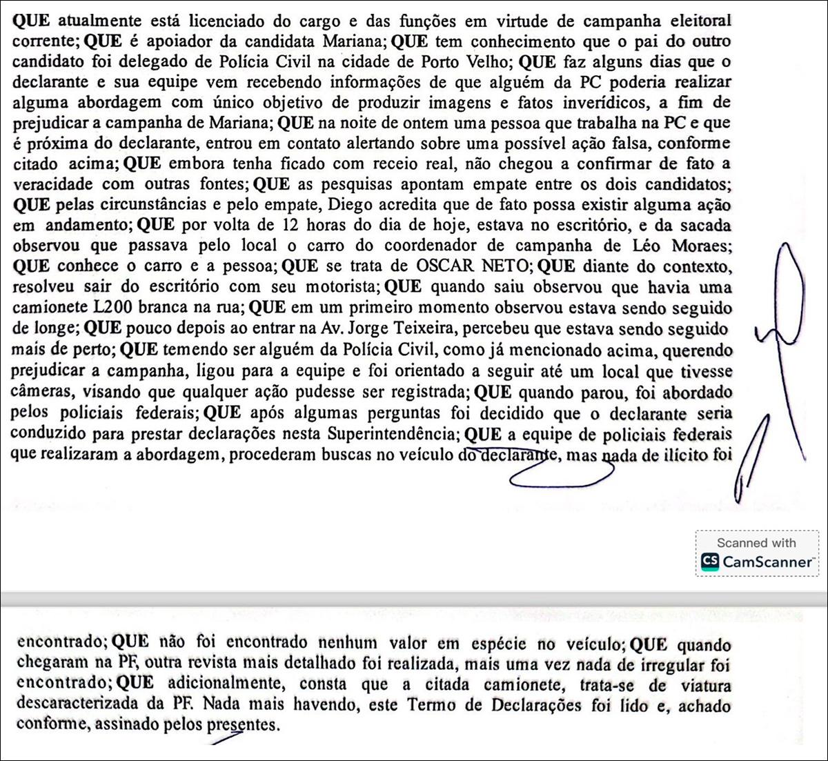 Eleições - Vídeo: com medo da derrota, Léo Moraes é acusado de usar aliados da Polícia Civil para intimidar campanha de Mariana