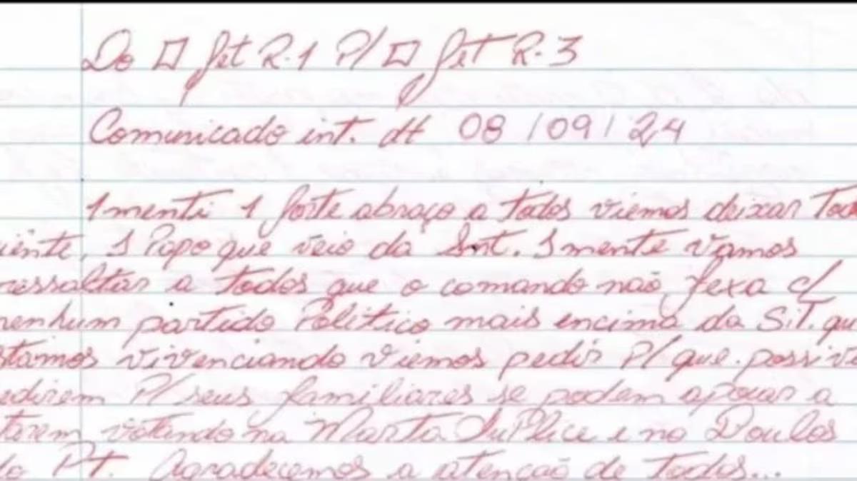 Voto do PCC em Boulos; Leia a carta atribuídas à facção
