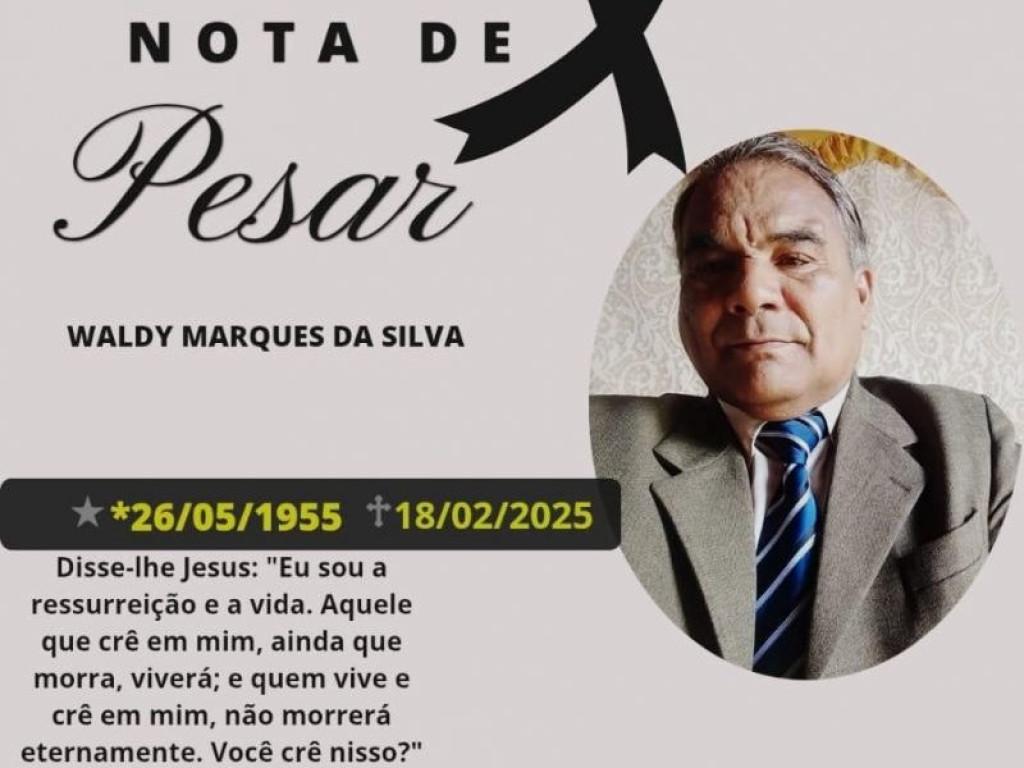Nota de Pesar - Nota de pesar pelo falecimento de Waldy Marques da Silva