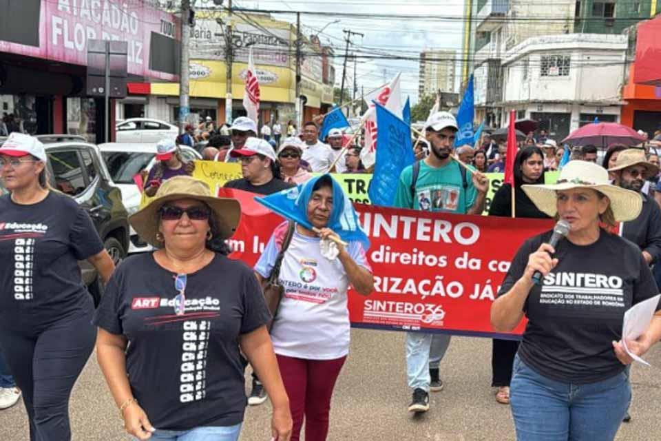 GREVE-  SINTERO realiza paralisação estadual e cobra do Governo Marcos Rocha o atendimento às reivindicações da categoria