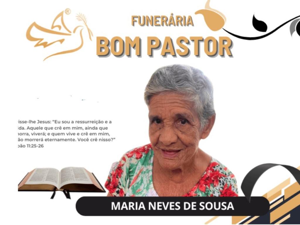 Nota de pesar - Nota de pesar pelo falecimento de Maria Neves de Sousa