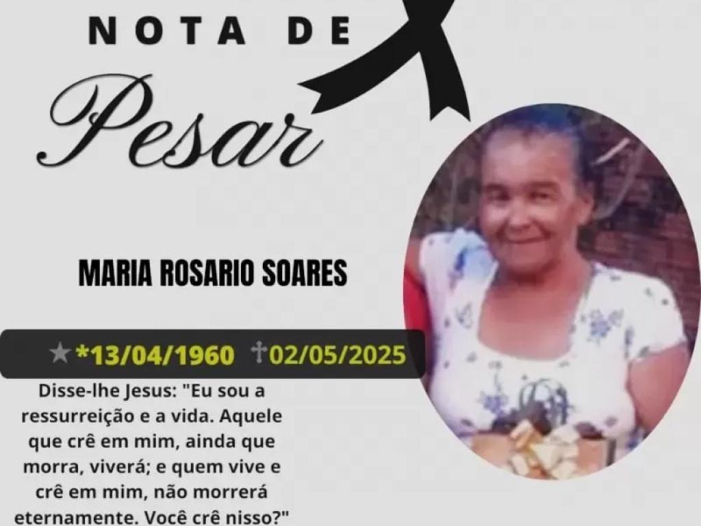 Nota de Pesar - Nota de pesar pelo falecimento de Maria Rosario Soares