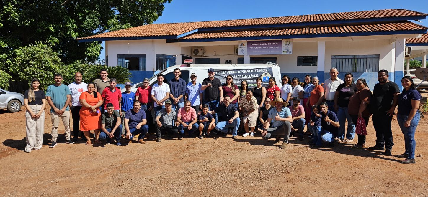 Deputado Jean Mendonça entrega ambulância e amplia investimentos em Primavera de Rondônia 