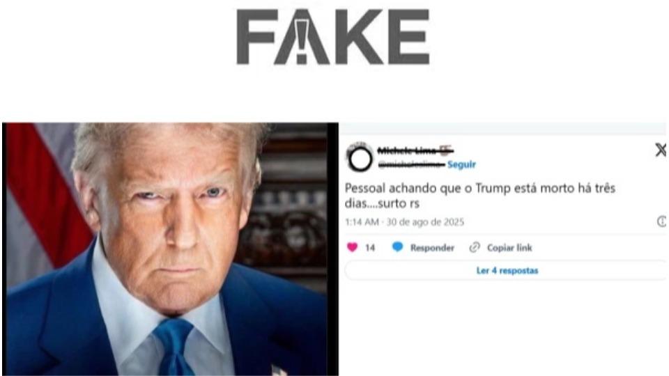 Mundo - Busca  É #FAKE que Donald Trump morreu; presidente americano é visto a caminho de campo de golfe