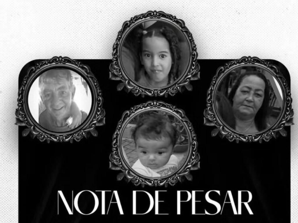 Nota de Pesar - Nota de pesar pelo falecimento de Maria dos Anjos, Ezi Pereira, Maria Vitória, e Antônio Dalprá