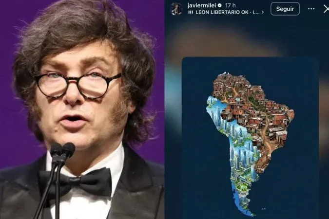 ARGENTINA - Milei publica imagem e retrata o Brasil como favela
