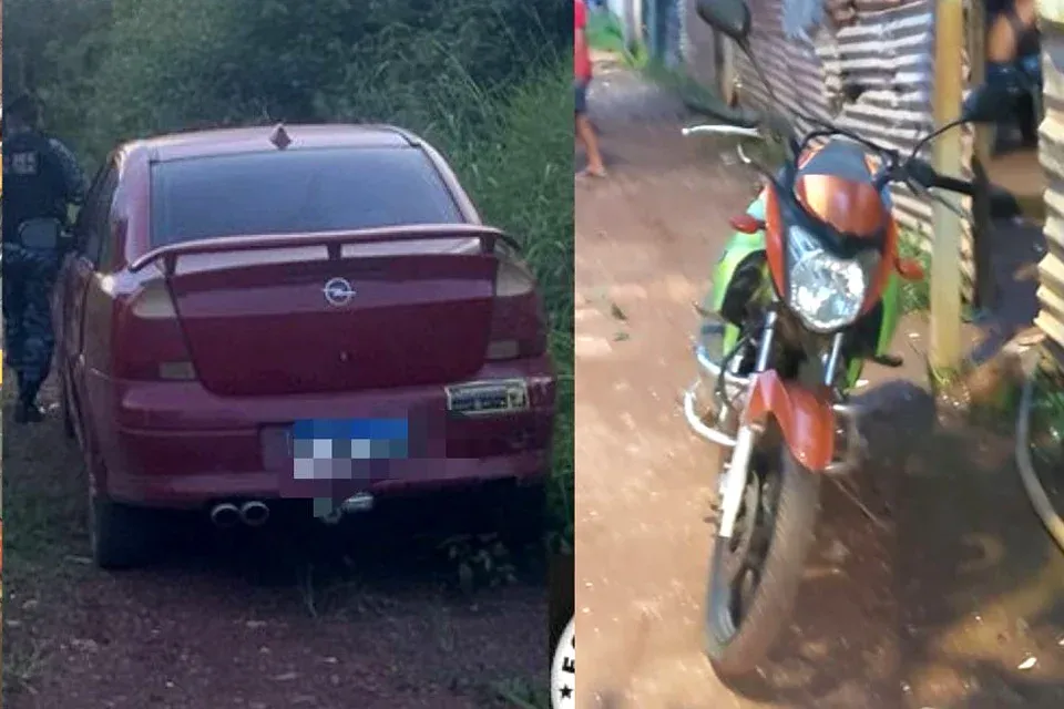 Ação - PM recupera carro e moto roubados durante assalto com reféns na zona leste