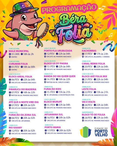 Geral - Carnaval oficial de Porto Velho começa neste sábado com Baile Municipal; veja programação completa